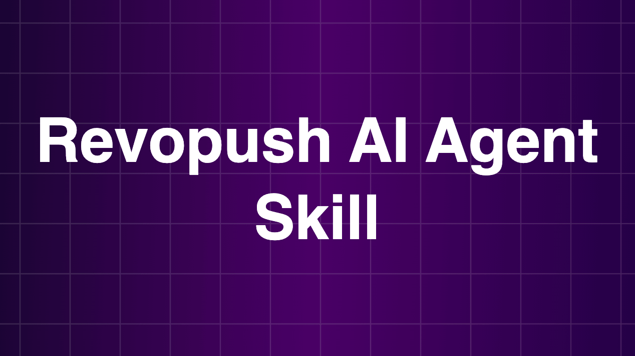 Revopush AI Skill for coding agents
